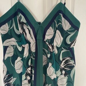 Floral Green and White Dress